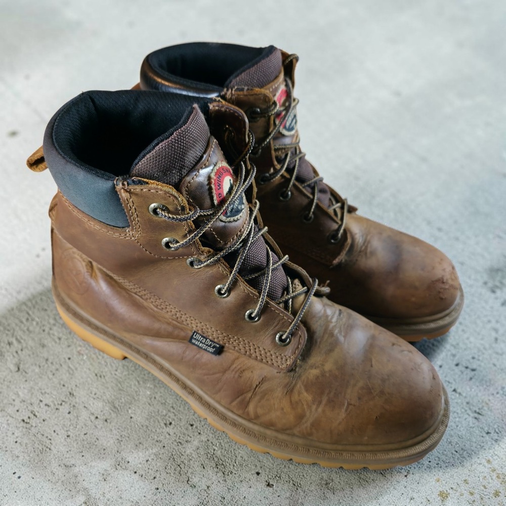 Red Wing Irish Setter 83614 Brown Leather Safety Toe Work Boots Men's Size 10 D‎